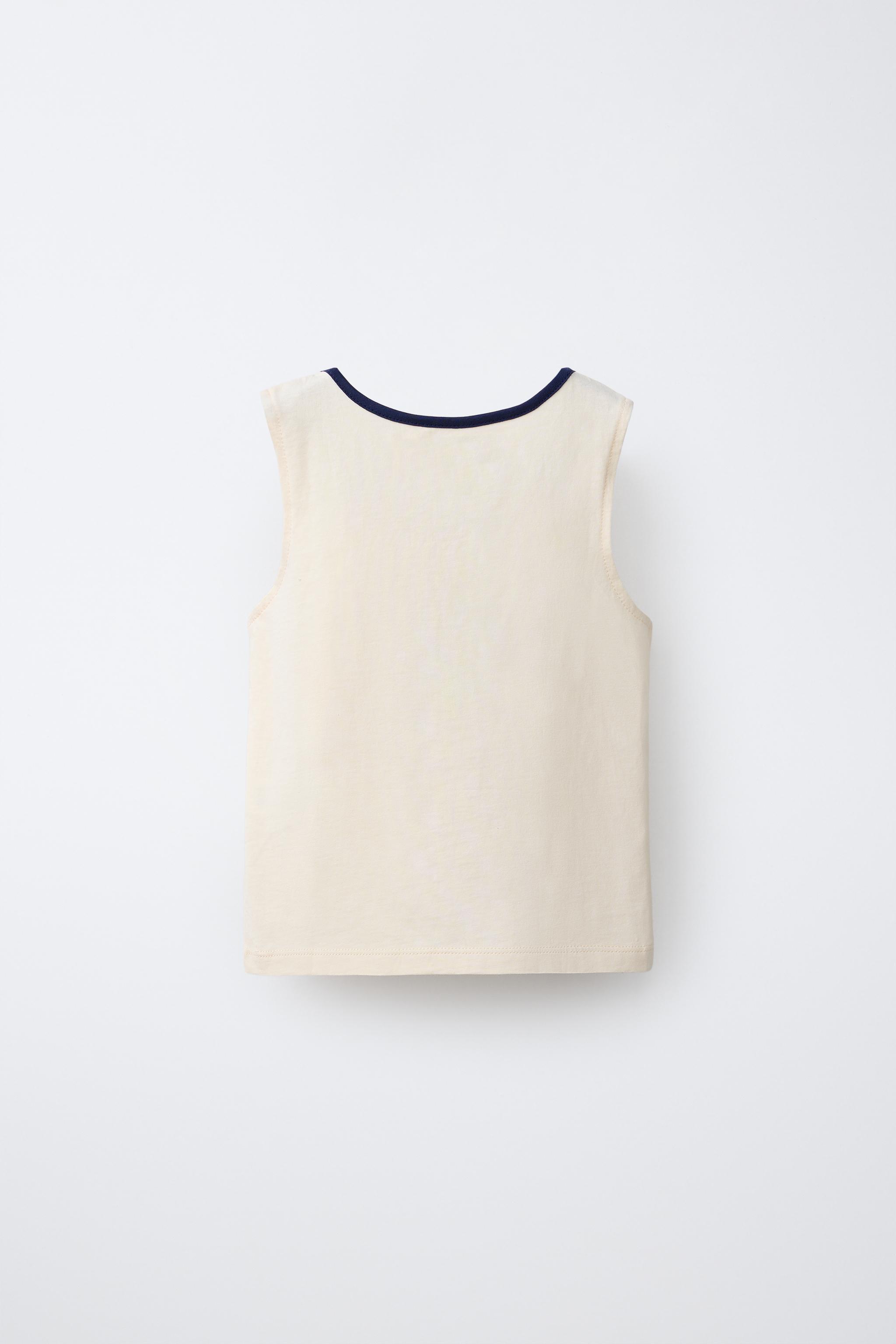 CONTRAST TRIM TEXT T-SHIRT